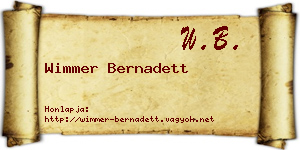 Wimmer Bernadett névjegykártya