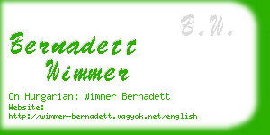 bernadett wimmer business card